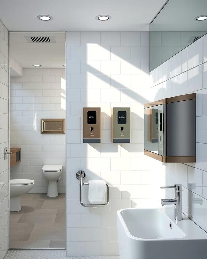 Wall Mounted Soap Dispensers - 25 Pool Bathroom Ideas