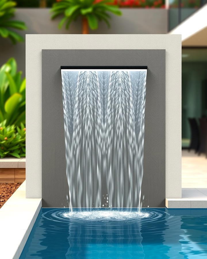 Wall Mounted Waterfall - 25 Small Pool Waterfall Ideas