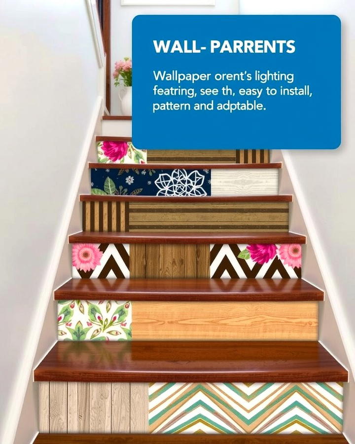 Wallpaper Accents - 25 Stair Riser Ideas