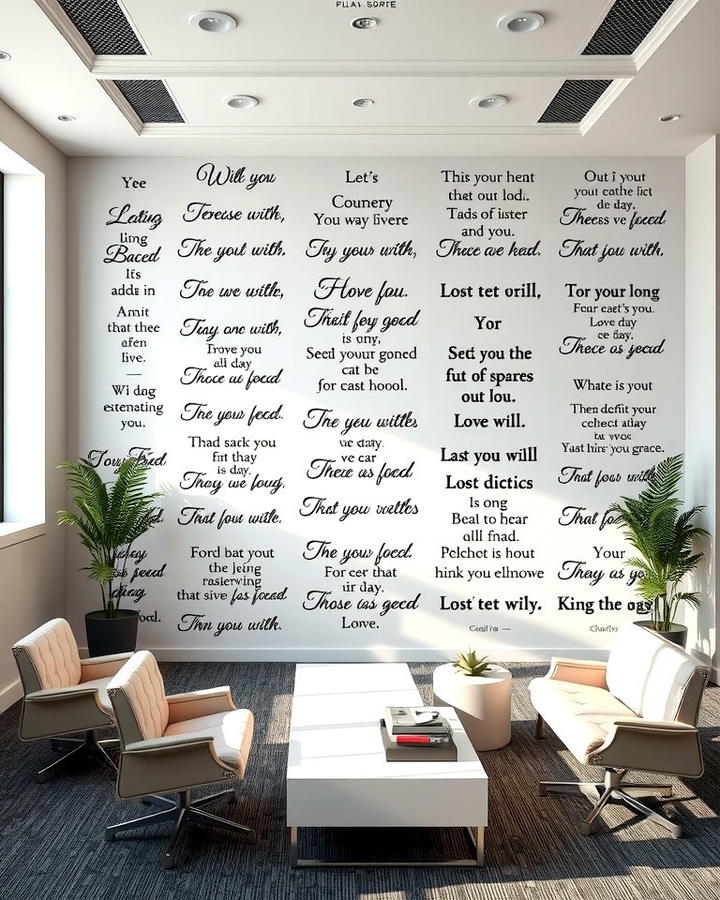 Wallpaper with Inspirational Quotes - 25 Office Accent Wall Ideas