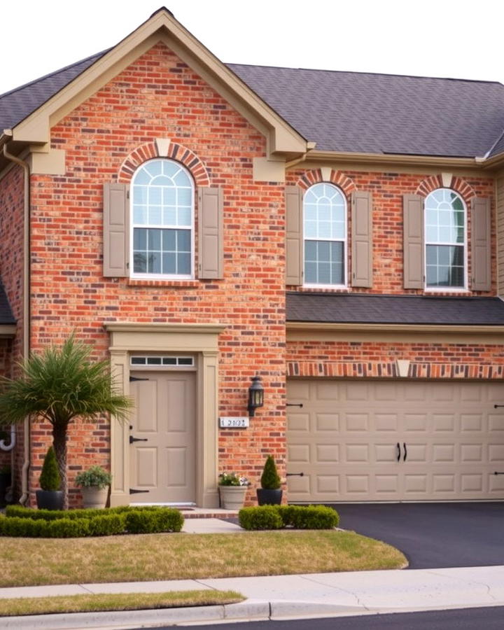 Warm Beige Accents for a Subtle Blend - 30 Blonde Brick House Color Schemes