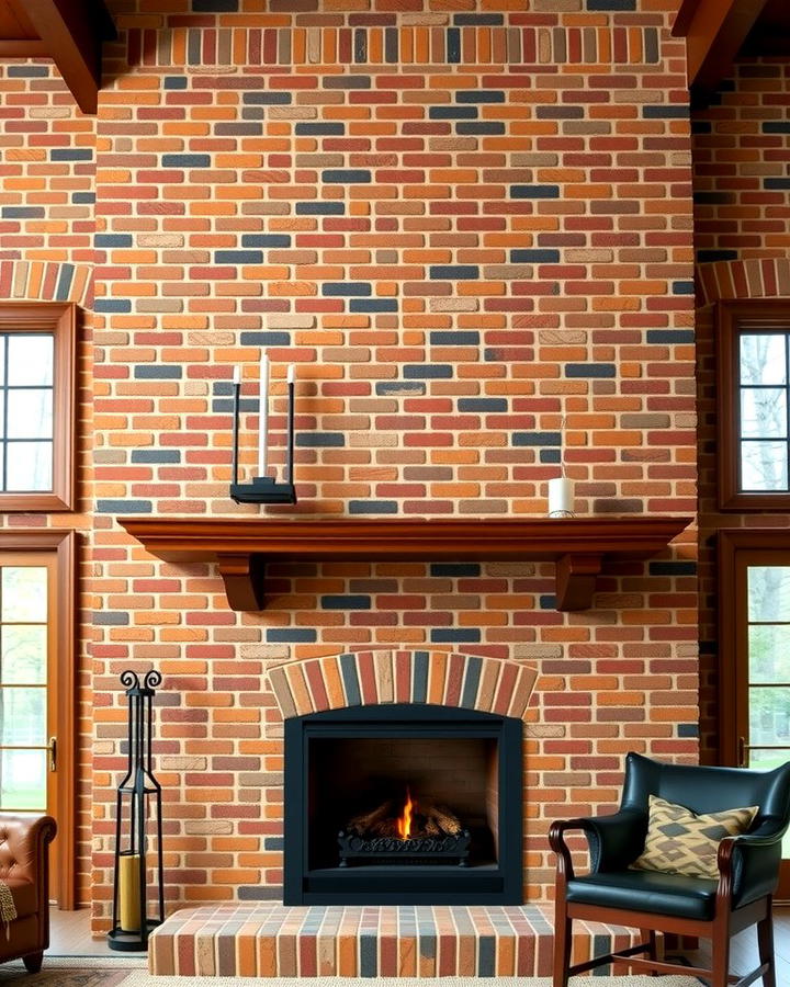 Warm Brick Tradition - 25 Two-story Fireplace Ideas