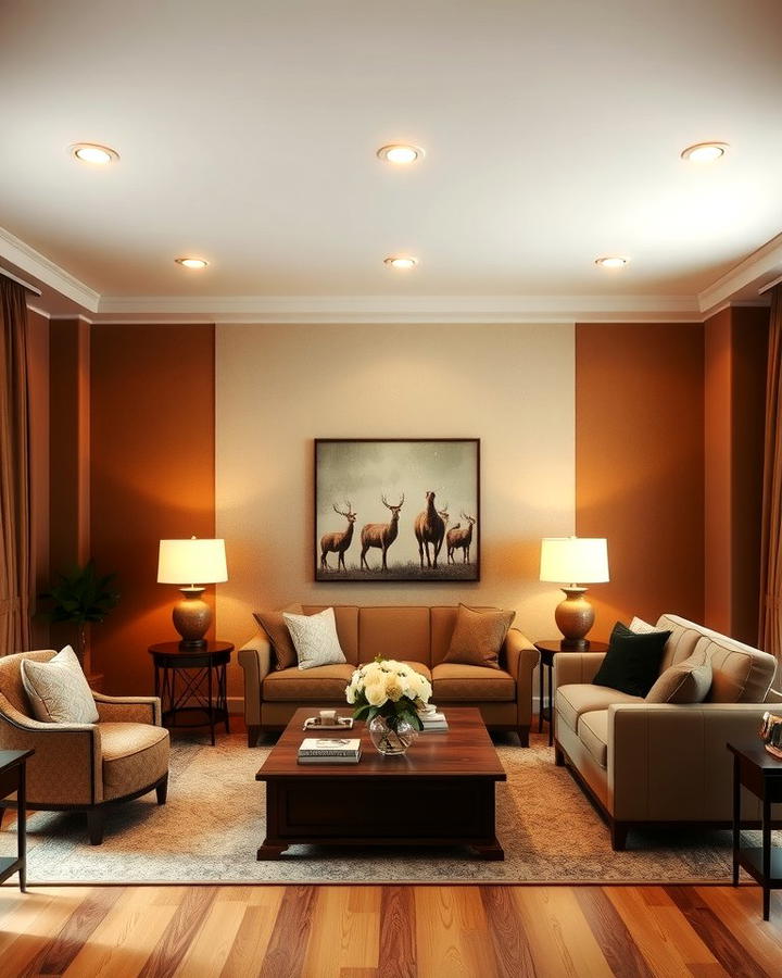 Warm Brown and Cream Blend - 30 Two Tone Wall Paint Ideas