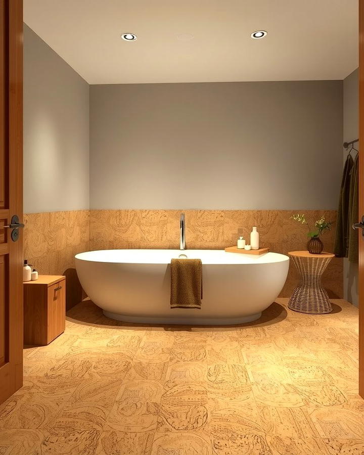 Warm Cork Flooring - 25 Small Bathroom Flooring Ideas