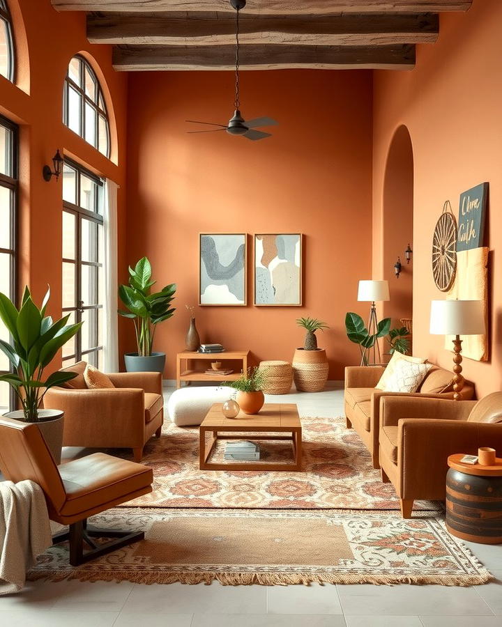 Warm Earth Toned Walls - 25 Southwest Living Room Ideas