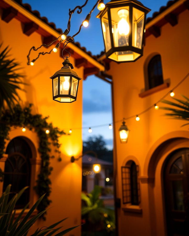 Warm Exterior Lighting - 30 Mediterranean House Exterior Ideas