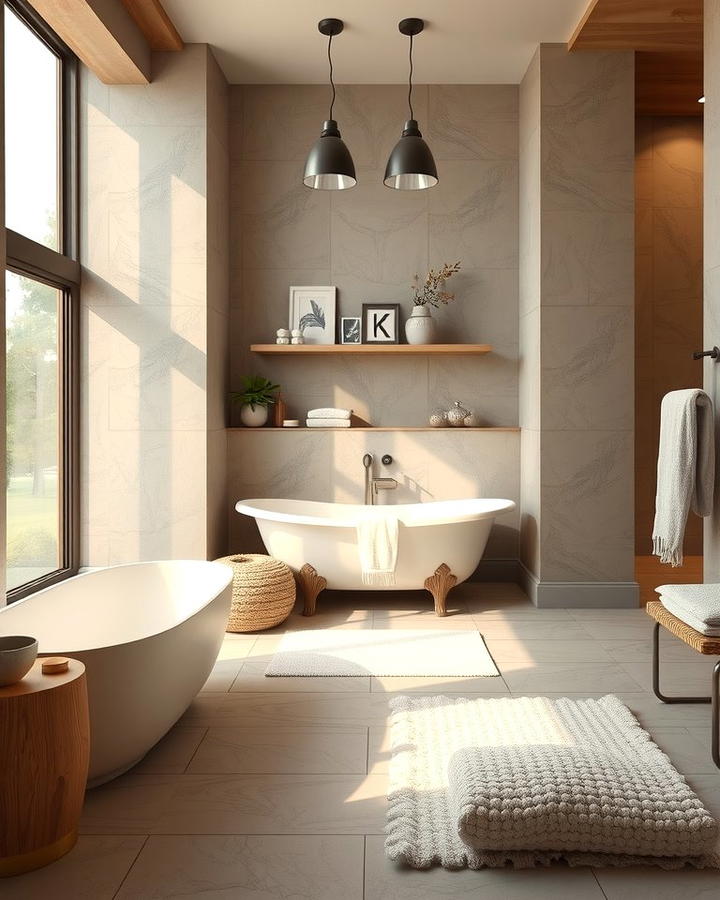 Warm Gray Floors for a Cozy Atmosphere - 30 Gray Floor Bathroom Ideas