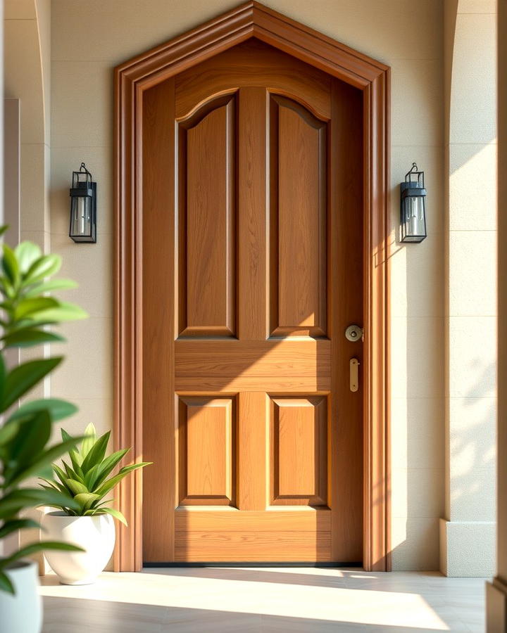 Warm Walnut Finish - 25 Stained Front Door Ideas