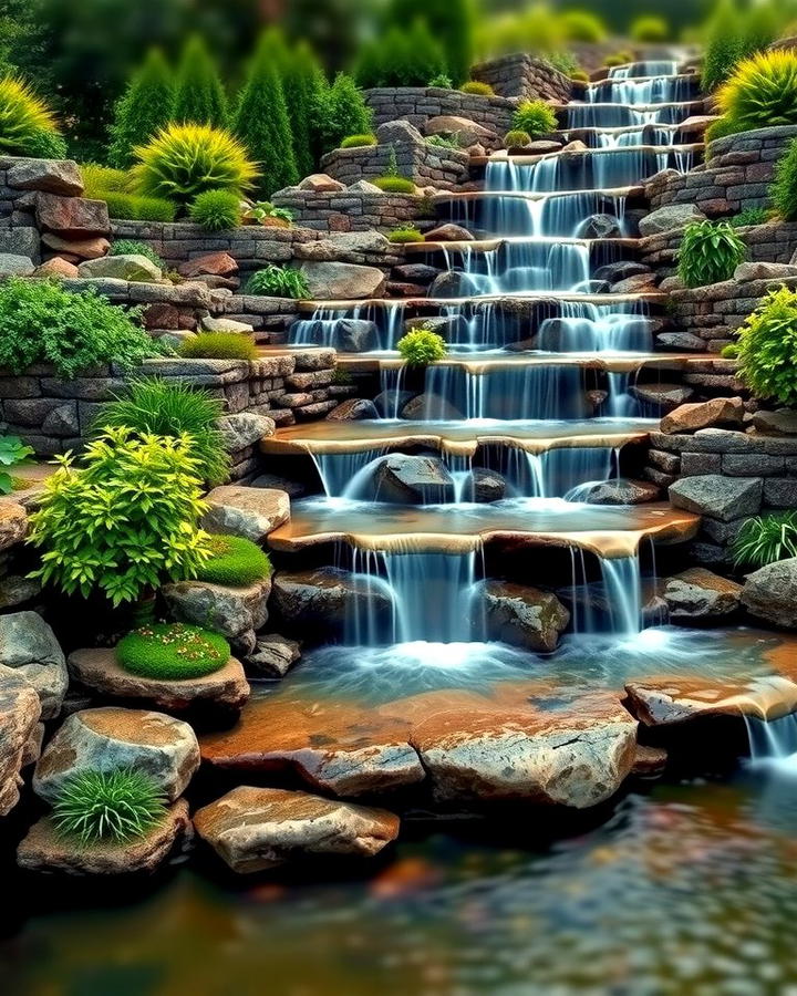 Water Feature Integration 2 - 25 Terraced Garden Ideas