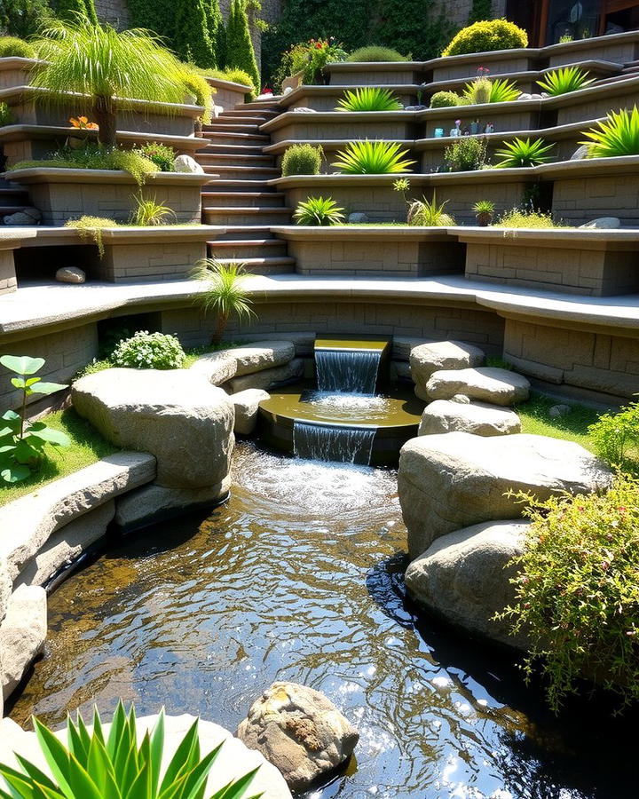 Water Feature Integration - 25 Terraced Garden Ideas