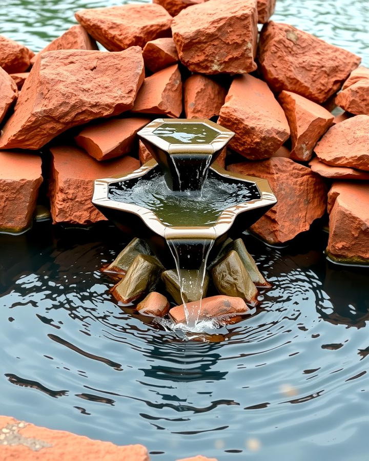 Water Feature Surrounds - 25 Red Lava Rock Landscaping Ideas