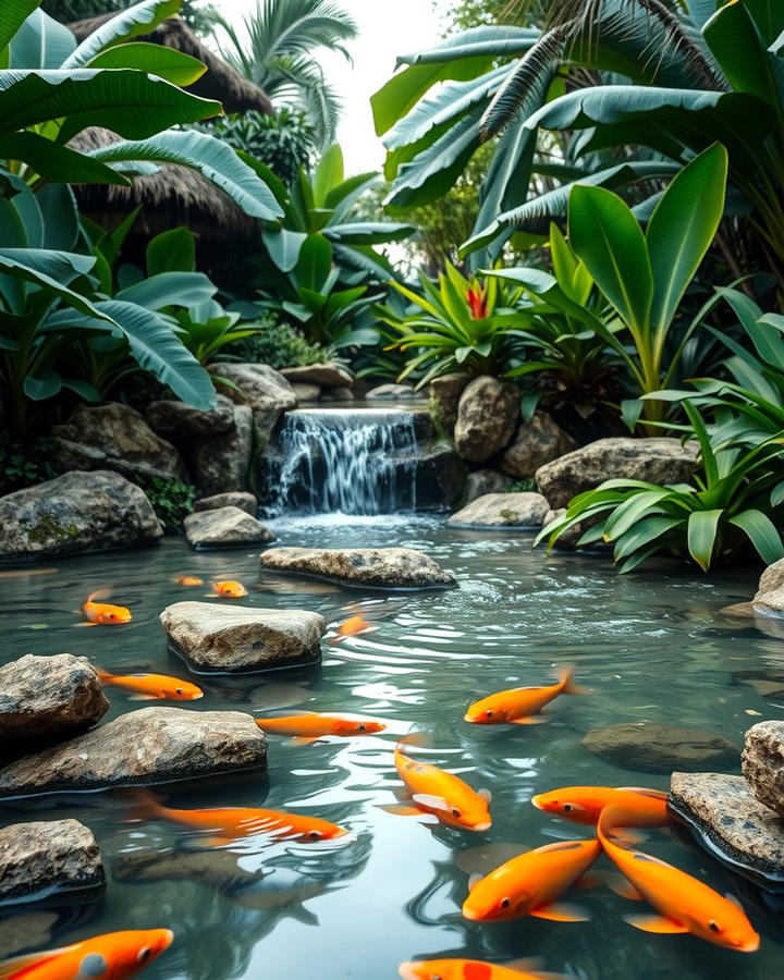 Water Features with Natural Stones - 25 Tropical Landscape Ideas