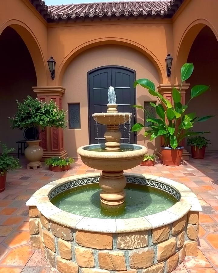 Water Fountains for Tranquility - 25 spanish style patio ideas