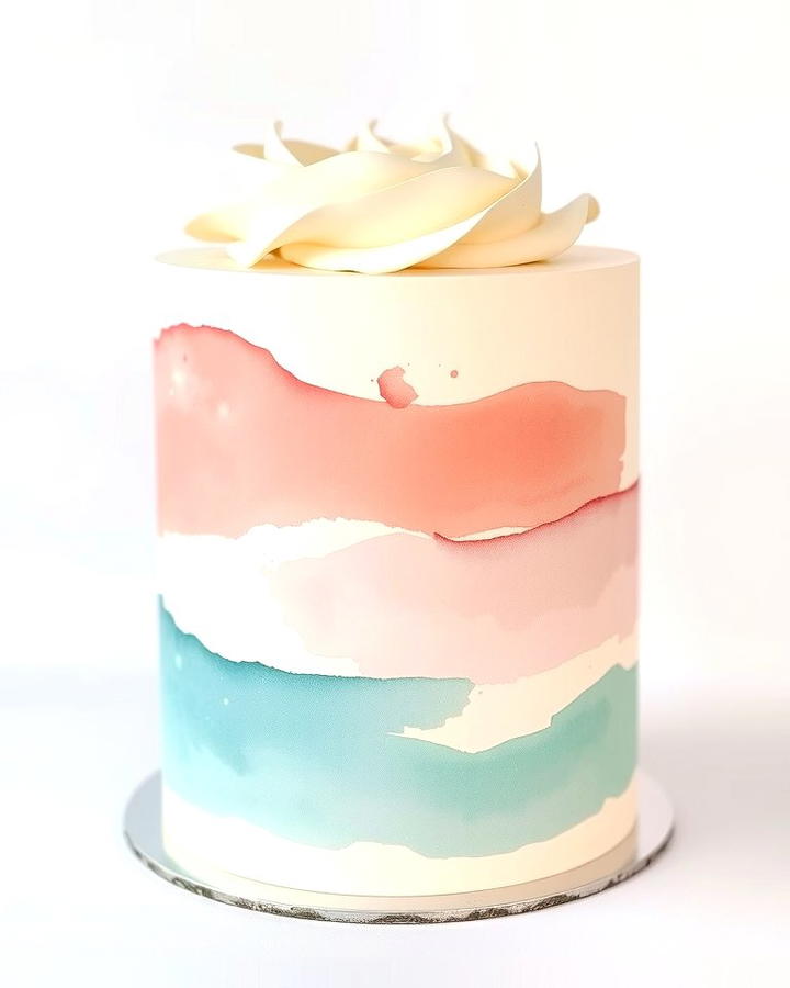 Watercolor Cake - 25 Small Wedding Cake Ideas