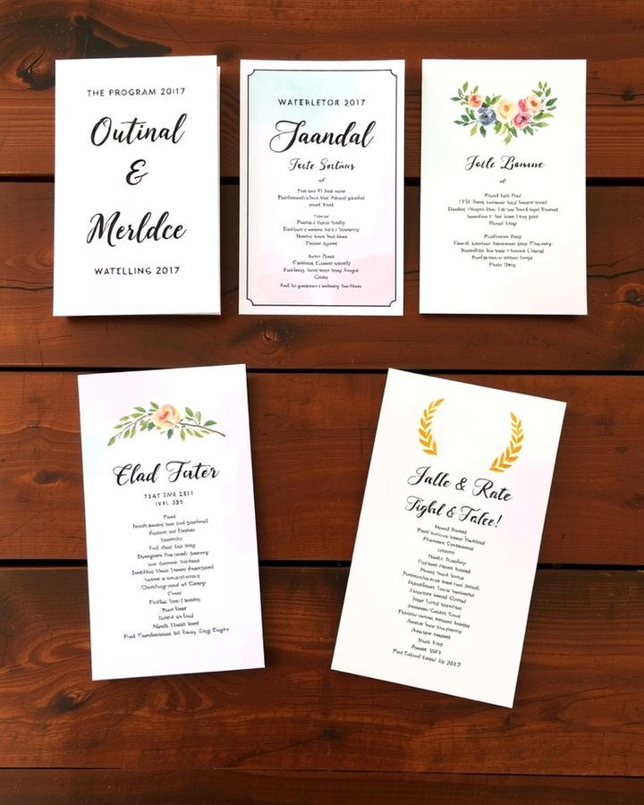 Watercolor Wedding Programs - 30 Wedding Ceremony Ideas