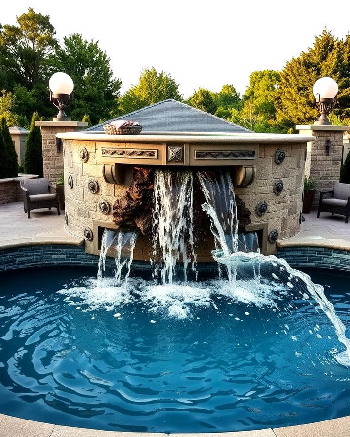 Waterfall Spillover - 25 Semi Inground Pool Ideas