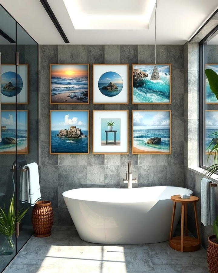 Waterproof Artwork - 25 Pool Bathroom Ideas