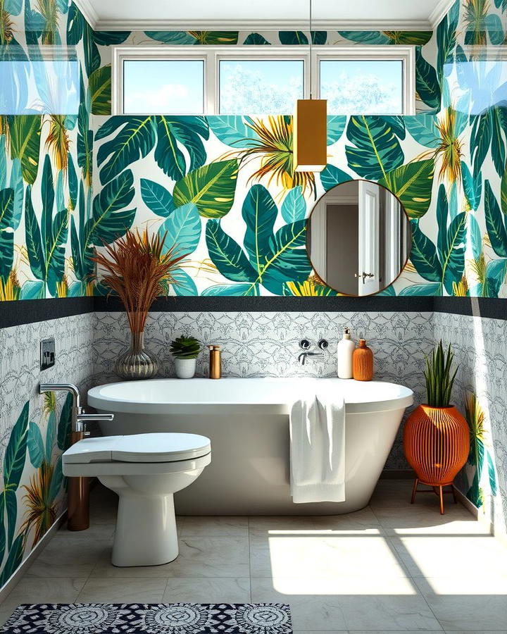 Waterproof Wallpaper - 25 Pool Bathroom Ideas