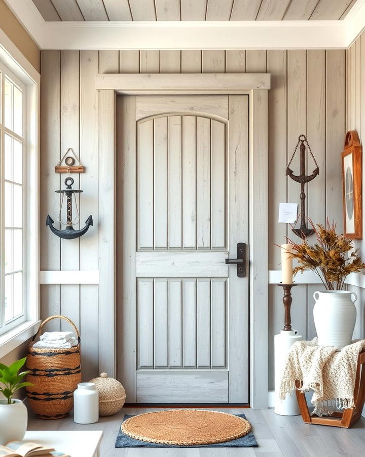 Weathered Driftwood Effect - 25 Stained Front Door Ideas