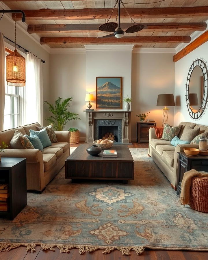 Weathered Vintage Rugs - 30 Living Room Rug Ideas