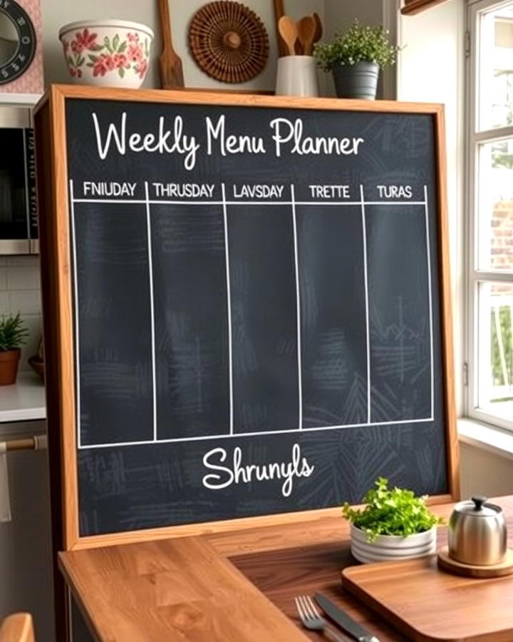 Weekly Menu Planner - 30 Chalkboard Ideas