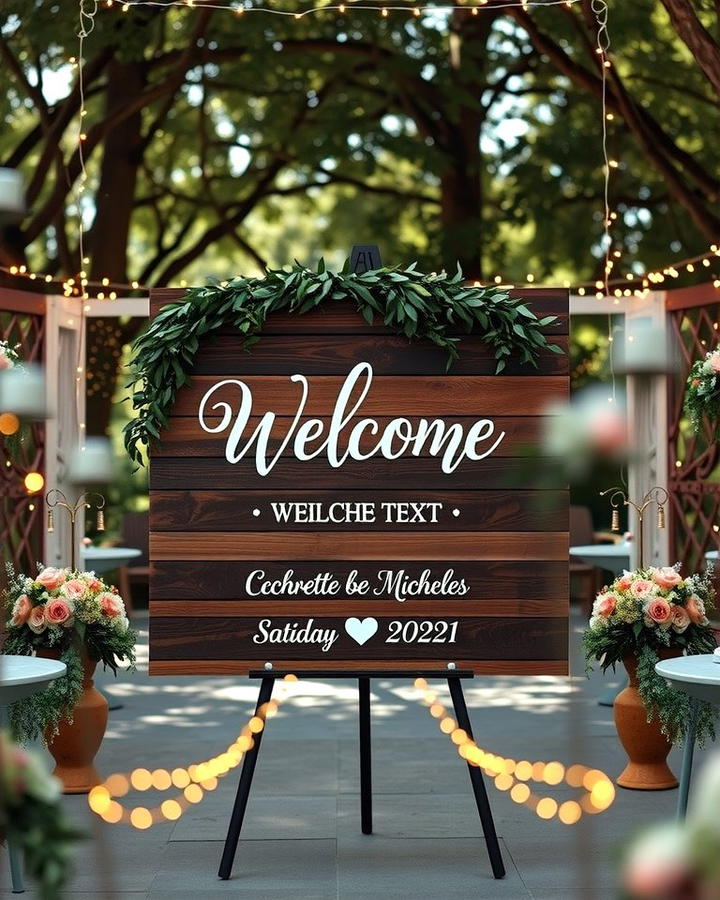 Welcome Sign with Calligraphy - 30 Wedding Sign Ideas