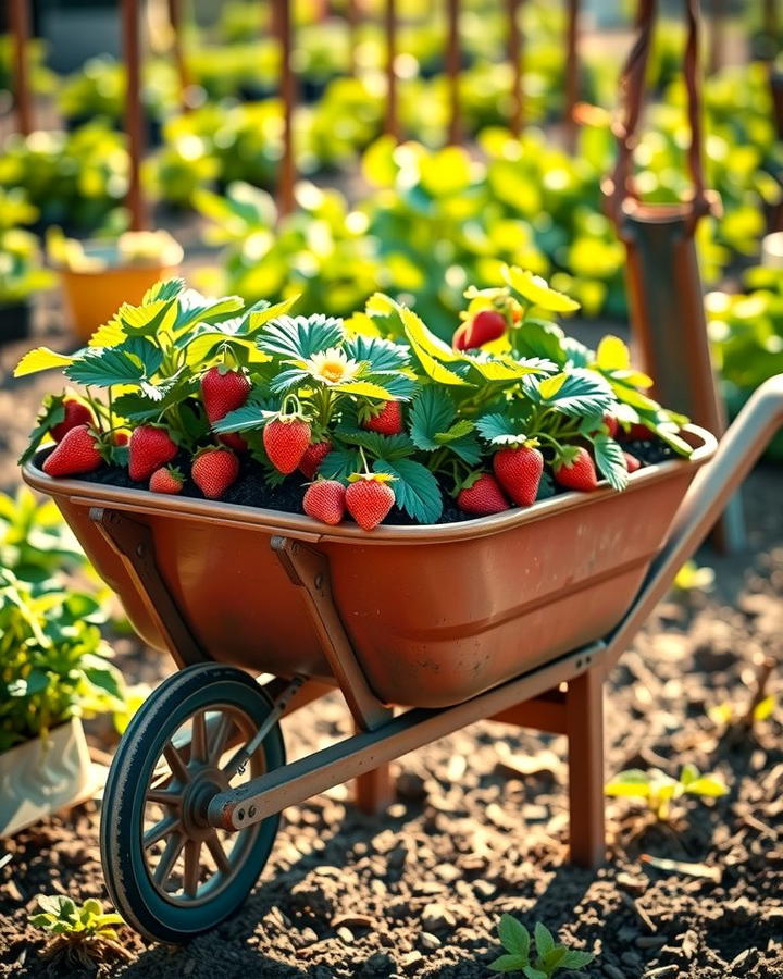 Wheelbarrow Planters - 25 Strawberry Planter Ideas