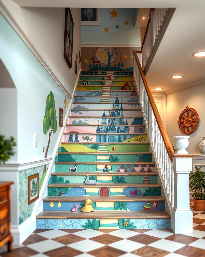 Whimsical Fairy Tale Theme - 25 Painted Stair Ideas