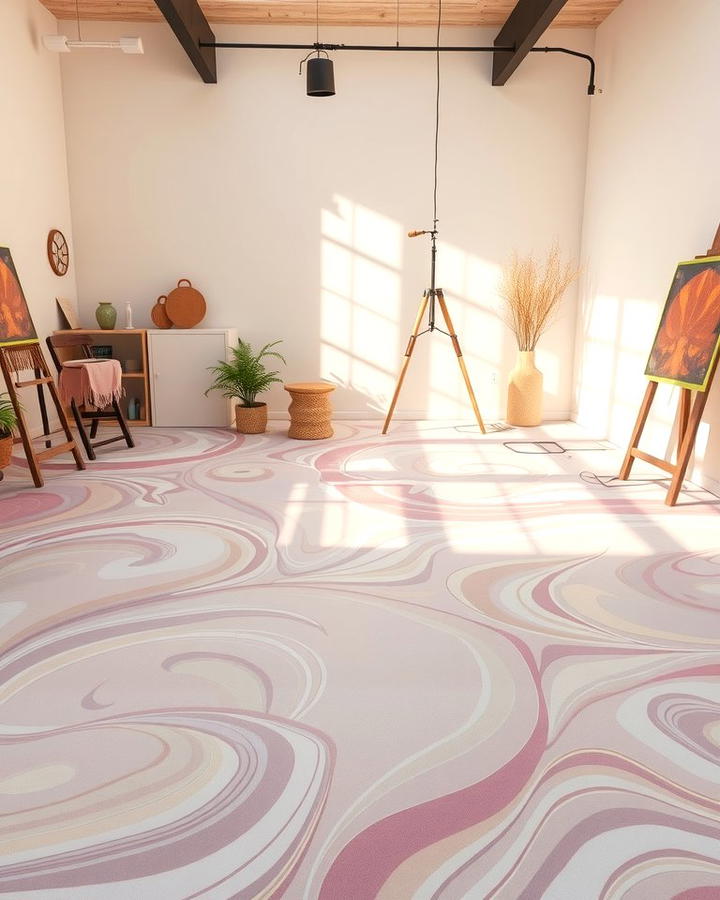 Whimsical Swirls - 25 Painted Floor Ideas