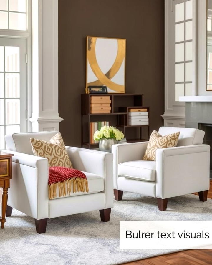 White Accent Chairs - 25 White Living Room Ideas