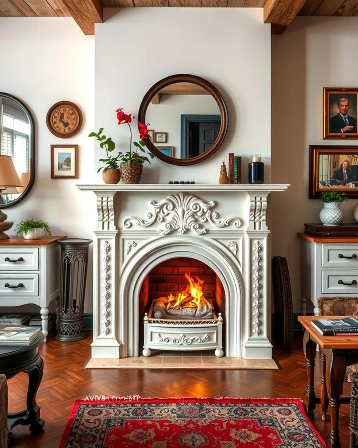 White Cast Iron Fireplace - 25 White Fireplace Ideas