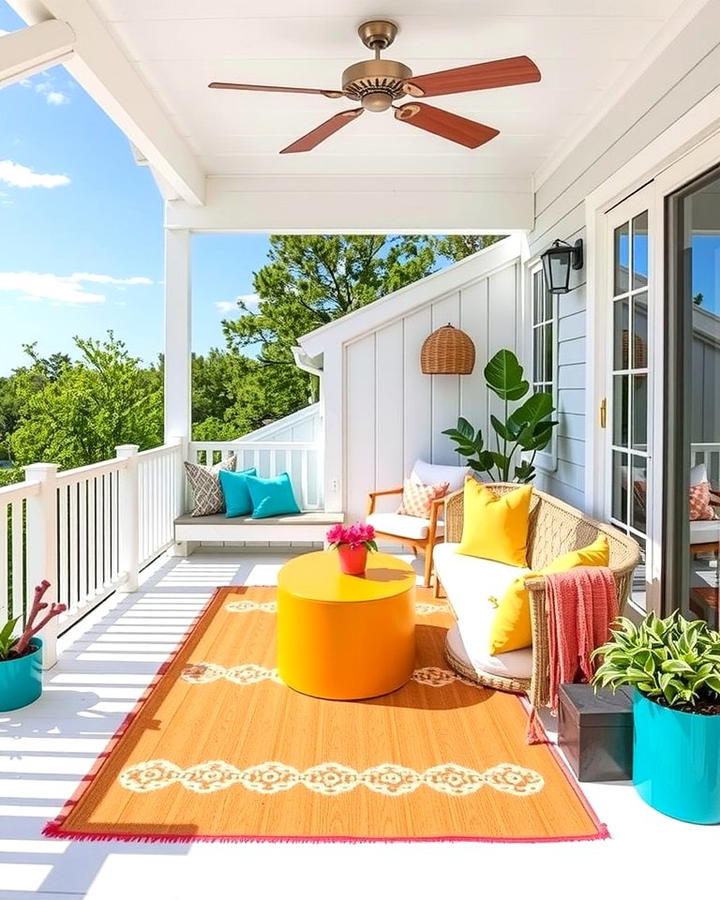 White Deck with Accent Colors - 25 White Deck Ideas