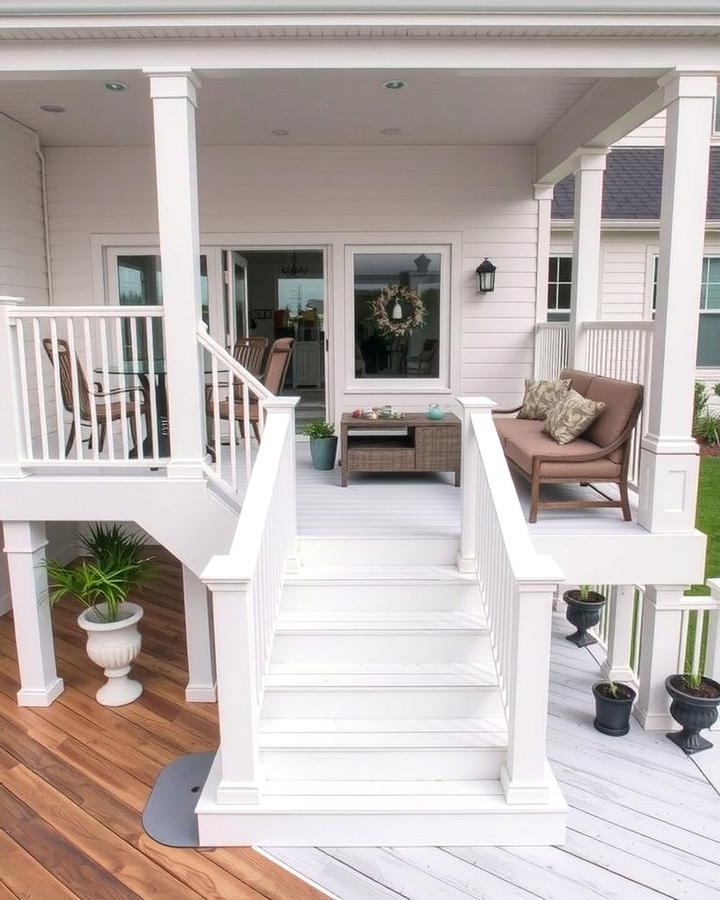 White Deck with Multi Level Design - 25 White Deck Ideas