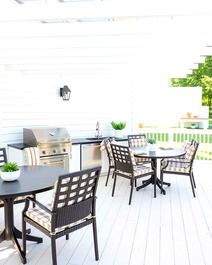 White Deck with Outdoor Kitchen - 25 White Deck Ideas