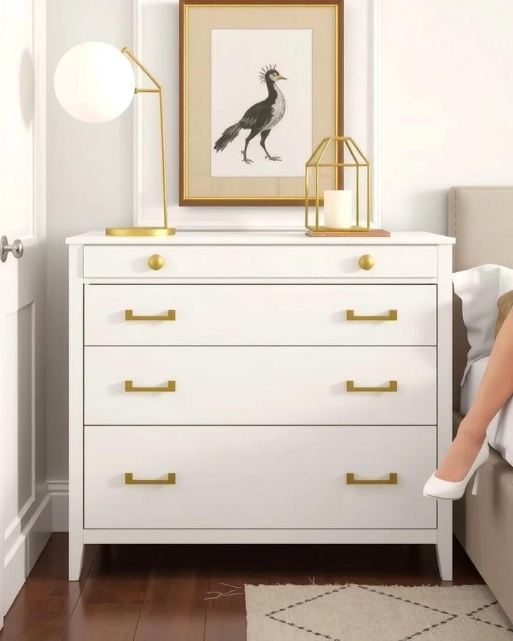 White Furniture with Gold Accents - 25 White and Gold Bedroom Ideas