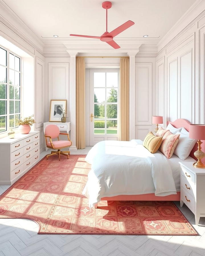 White Furniture with Pink Hardware - 25 Pink and White Bedroom Ideas