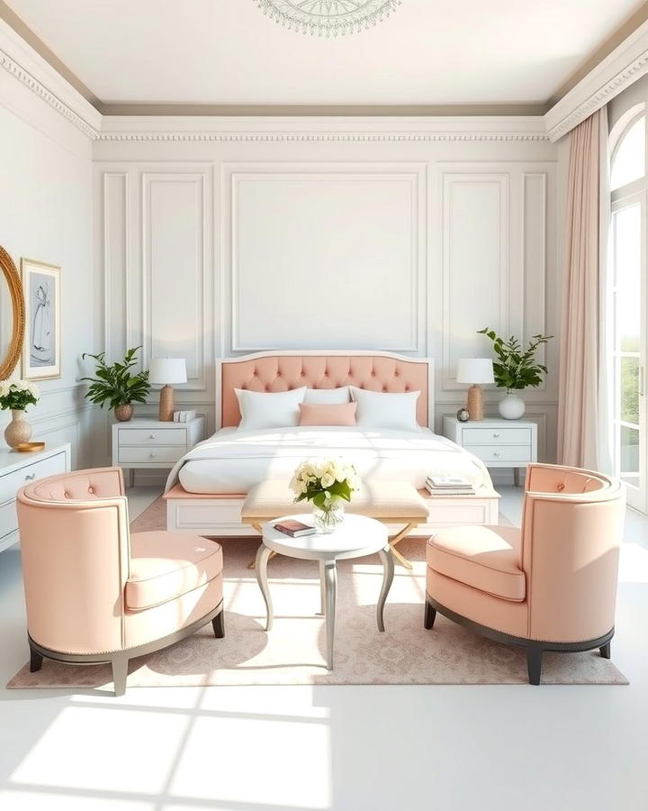 White Furniture with Pink Upholstery - 25 Pink and White Bedroom Ideas