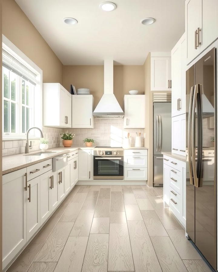 White Laminate Flooring - 25 White Kitchen Floor Ideas