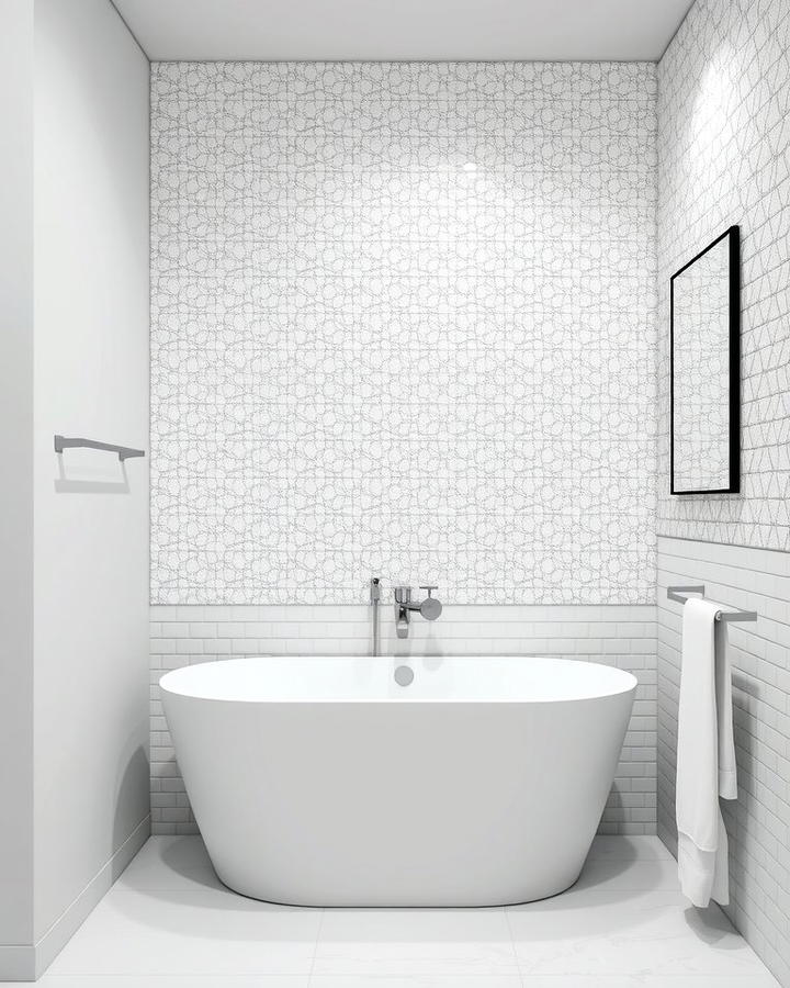 White Mosaic Tiles for Artistic Appeal - 30 White Tile Bathroom Ideas