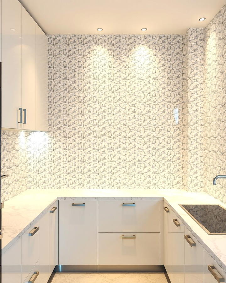 White Mosaic Tiles - 25 White Kitchen Floor Ideas