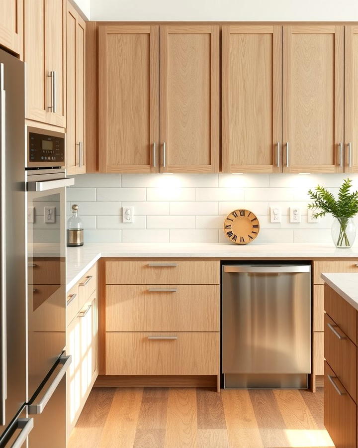 White Oak Cabinets with Integrated Appliances - 30 Kitchens With White Oak Cabinets