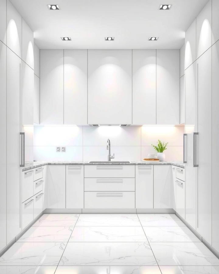 White Porcelain Tile with Matte Finish - 25 White Kitchen Floor Ideas