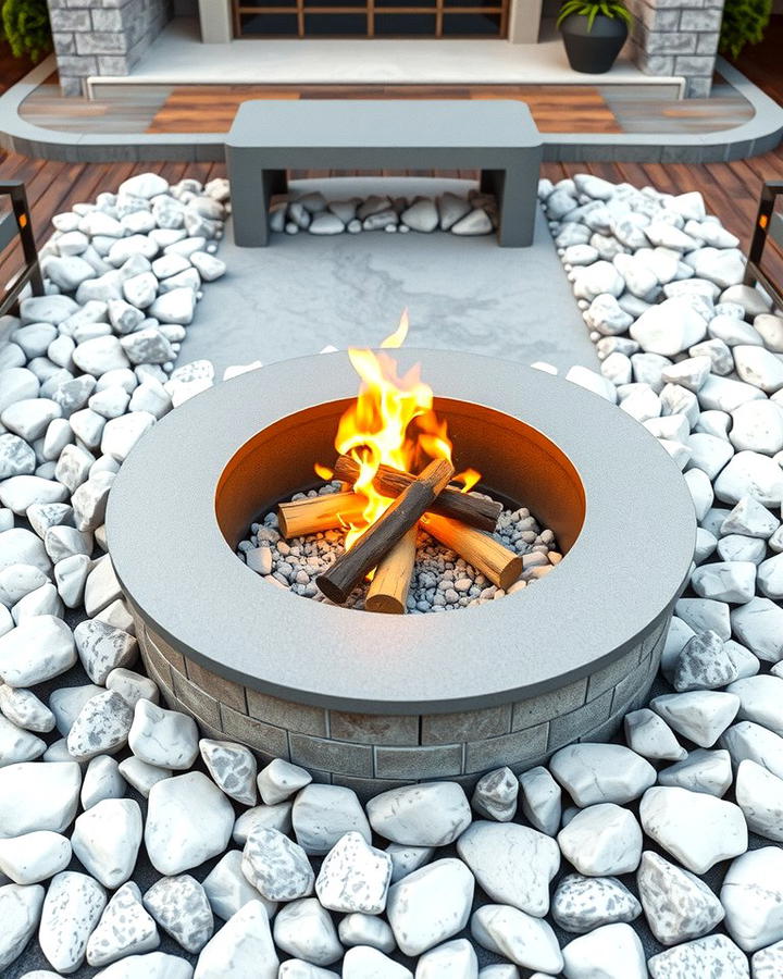 White Rock Fire Pit Surrounds - 25 White Rock Landscaping Ideas