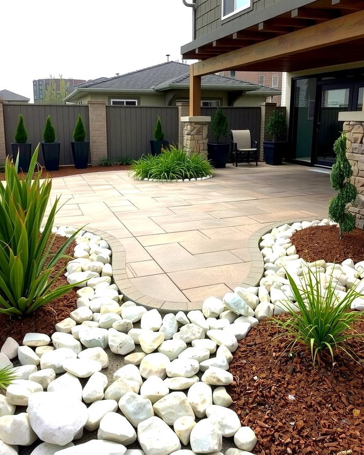 White Rock Patio Borders - 25 White Rock Landscaping Ideas