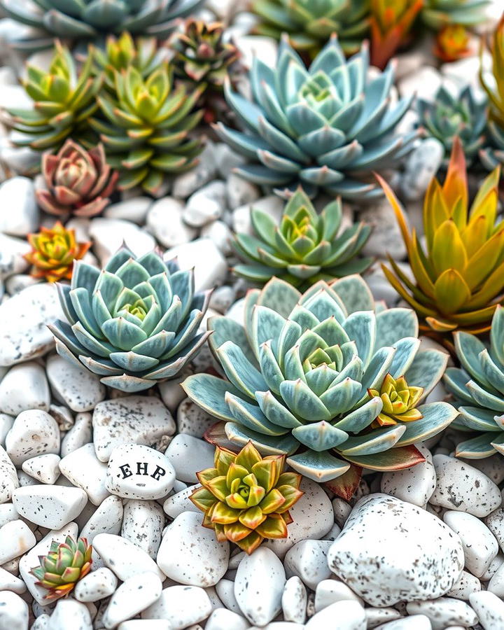 White Rock and Succulent Gardens - 25 White Rock Landscaping Ideas