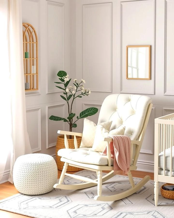 White Rocking Chair Corner - 25 White Nursery Ideas