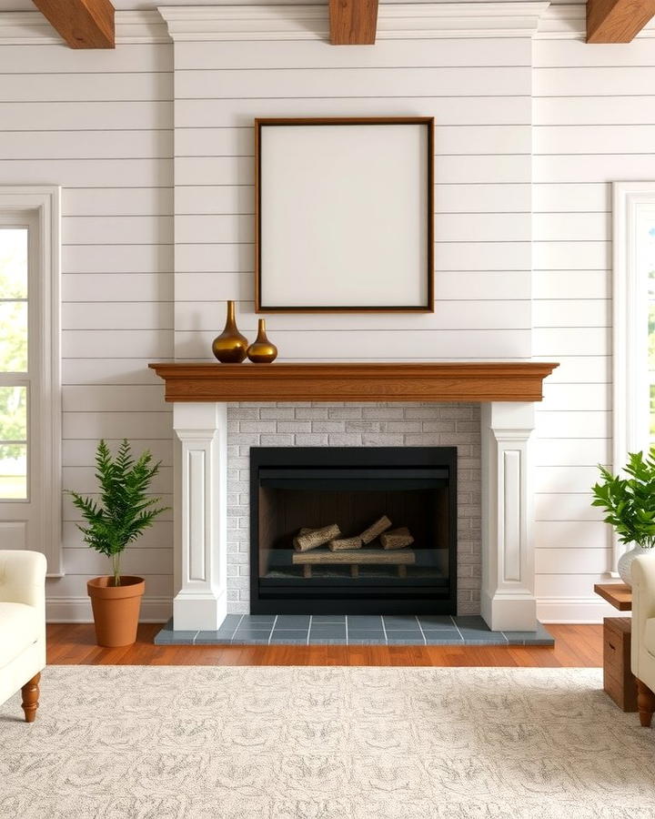 White Shiplap Fireplace Surround - 25 Shiplap Living Room Ideas