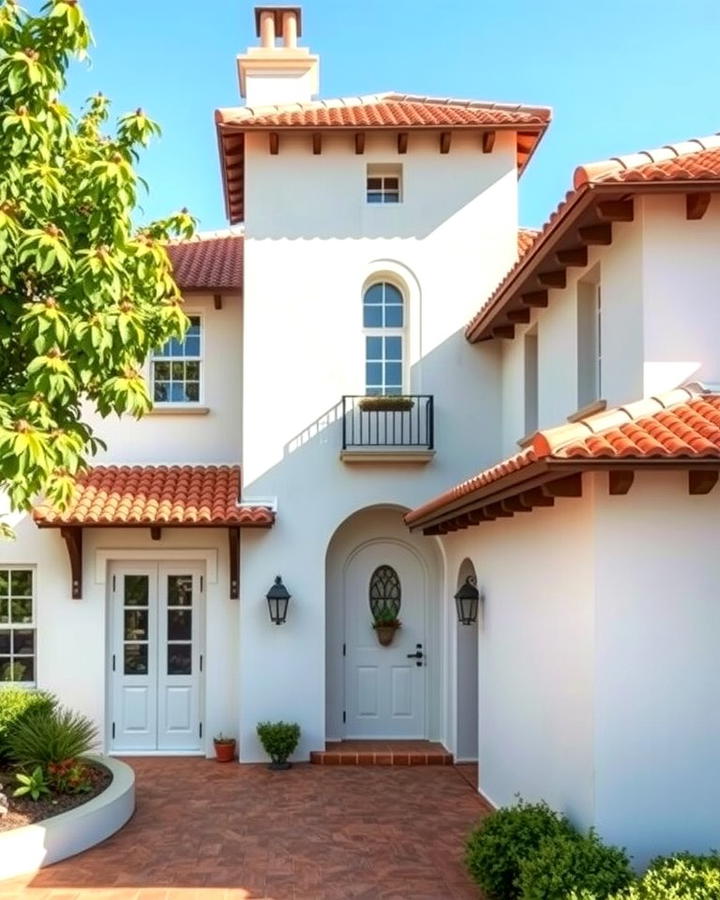 White Stucco Walls with Terracotta Roof Tiles - 25 spanish style home exterior ideas