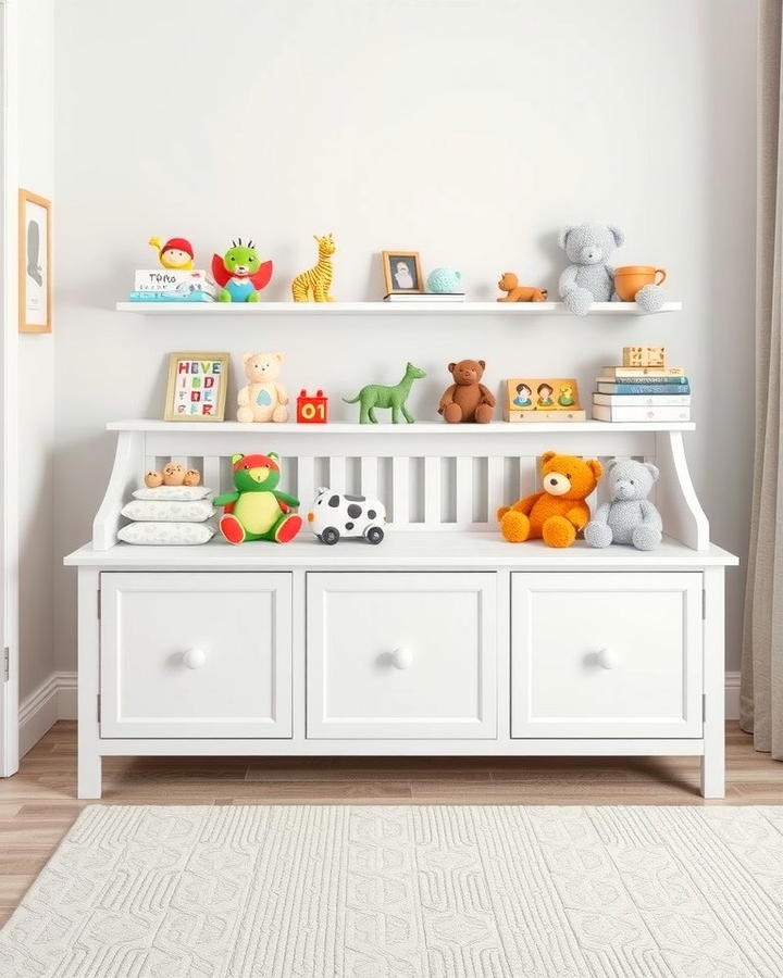 White Toy Chest for a Clean Look - 25 White Nursery Ideas