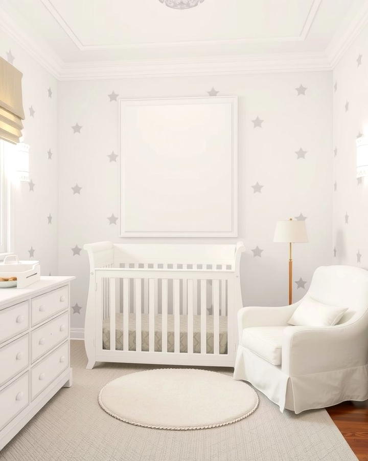 White Wallpaper with Subtle Patterns 2 - 25 White Nursery Ideas